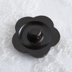 (1個) 22mm ヴィンテージボタン 花 ブラック 3枚目の画像