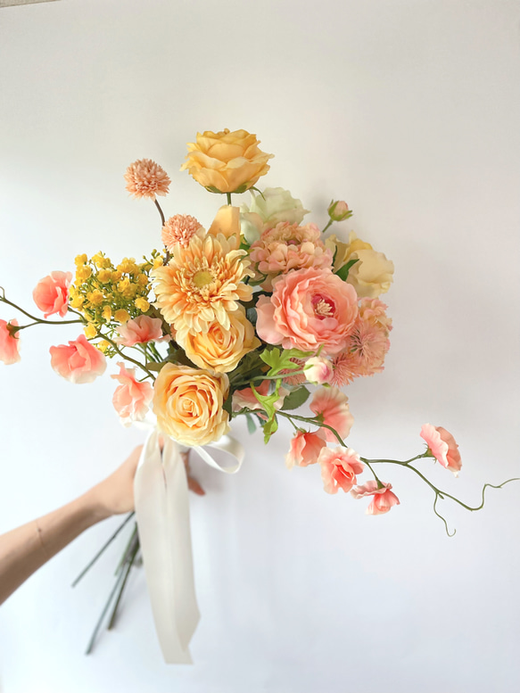 ブーケ（イエロー・サーモンピンク） ブーケ（イエロー・サーモンピンク） V1686041179(13000円)