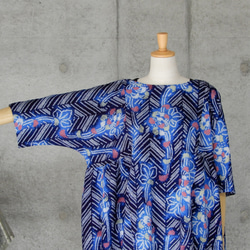 着物リメイク　有松絞りのチュニックワンピース   フリーサイズ  kimono 3枚目の画像
