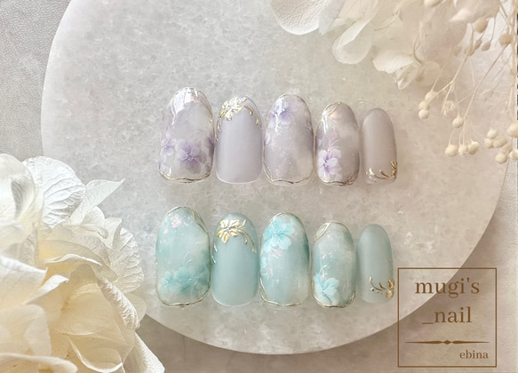 ネイルチップ No.72 フラワーネイル nail ジェルネイル 2枚目の画像