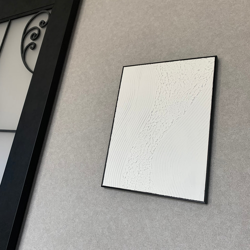 現代アート 40×30㎝ フレーム付き テクスチャーアート モダン