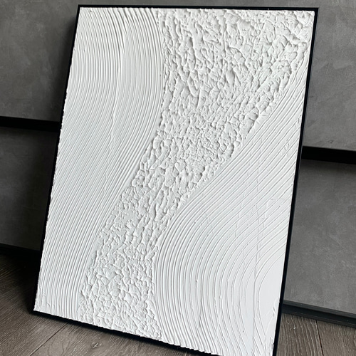 テクスチャーアート　現代アート　グラフィティー　インテリア　モダン　大きい　白黒 原画𝙓𝙓𝙇：𝟴𝟬×𝟴𝟬・modern・ニュートラル インテリア