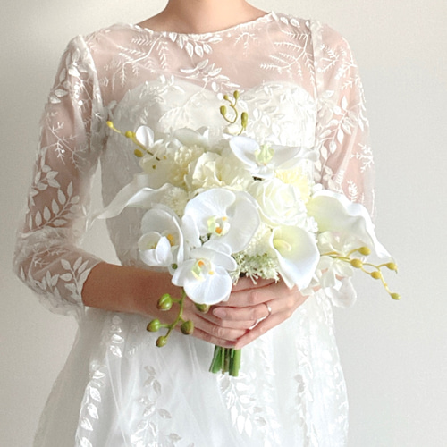 胡蝶蘭　カラー　造花　アレンジメント　ブーケ　リース　結婚式 胡蝶蘭カラー造花アレンジメントブーケリース結婚式