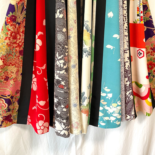 色とりどりの楽しいスカート 送料無料 たっぷりフレヤーパッチ