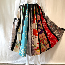 着物リメイク　スカート DIY KIMONO】How to make Tuck & gathered skirt with kimono