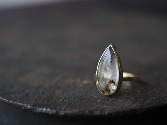 dendritic quartz brass ring (sumie) 10枚目の画像