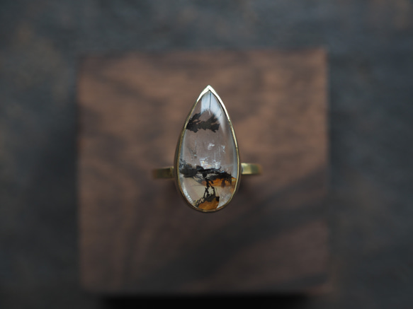 dendritic quartz brass ring (sumie) 2枚目の画像