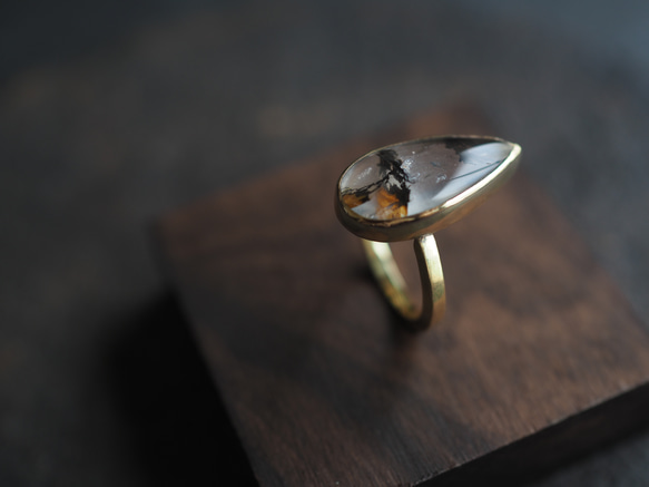dendritic quartz brass ring (sumie) 7枚目の画像
