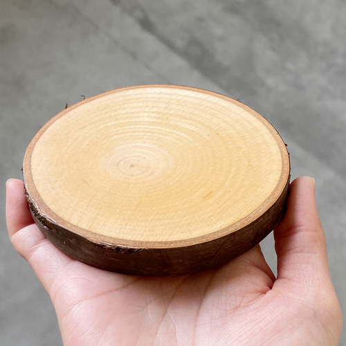 山桜 輪切り ハンドメイド素材 コースター 5枚セット 木材・板 miku