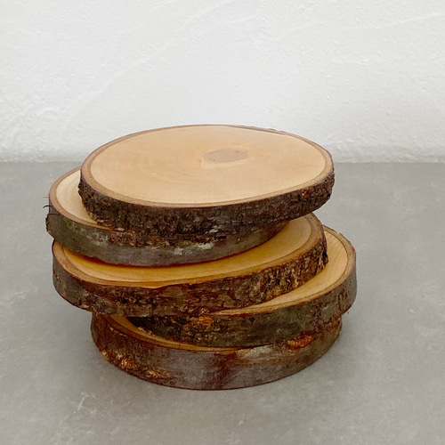 山桜 輪切り ハンドメイド素材 コースター 5枚セット 木材・板 miku