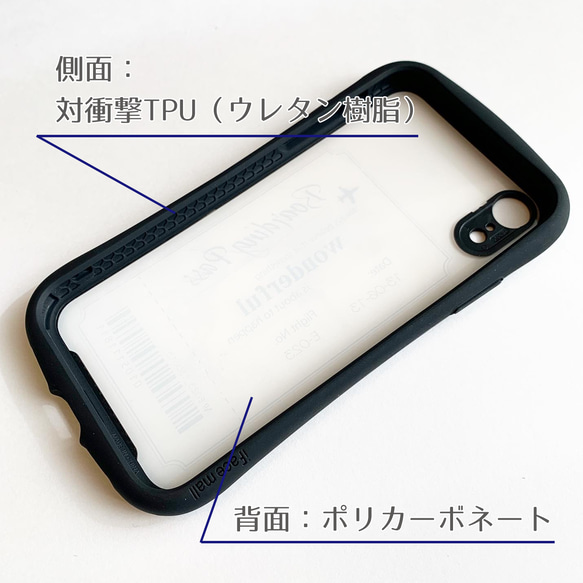 チョークアート コーヒー / BLUE【スマホケース・耐衝撃グリップ iphone カバー】 3枚目の画像