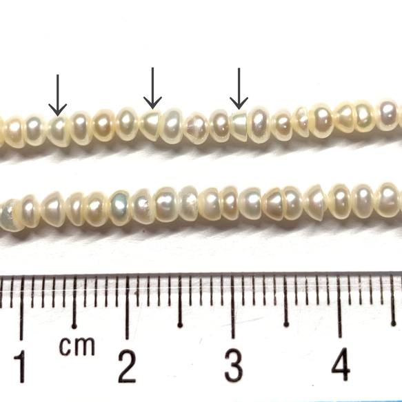 極小3.3ミリ前後＊淡水パール＊ロンデル＊30個 4枚目の画像