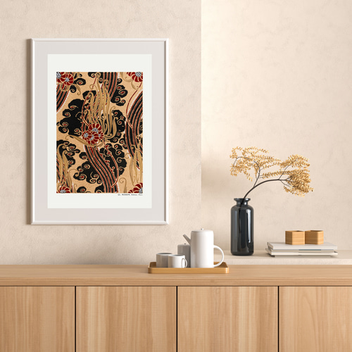 Étape16【アンティーク オリエンタル花柄アールデコ ポショワール