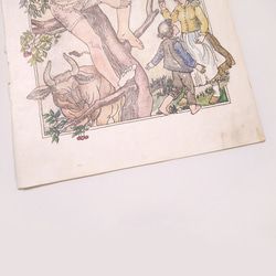 木の上の少年と牛 リトアニア洋書 カルトン 戯画 イラスト図版 ヴィンテージペーパー 2002－7 3枚目の画像