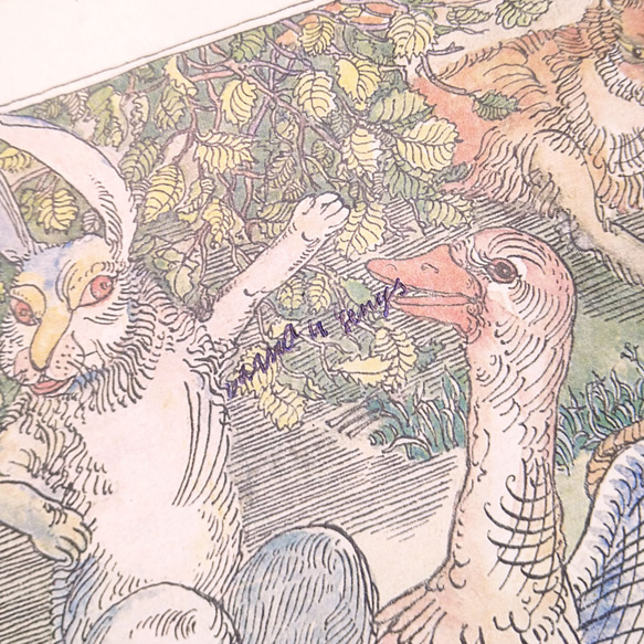 アヒルとウサギとキツネ リトアニア洋書 カルトン 戯画 イラスト図版 ヴィンテージペーパー 2002－8 4枚目の画像