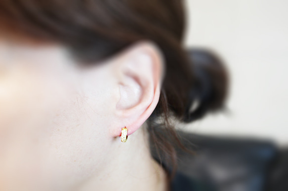 ERG-2432-G【2個入り】ラウンドワンタッチ ピアス,Round One touch Post Earring 6枚目の画像