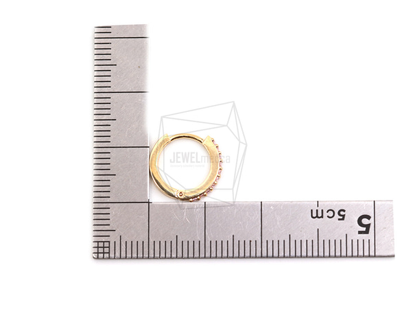 ERG-2437-G [2 pieces] 圓形一觸式耳環,圓形一觸式耳環 第5張的照片