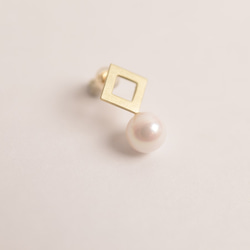 Geometry|[受注製作] Pearl pierce ひし型 (片耳) 2枚目の画像