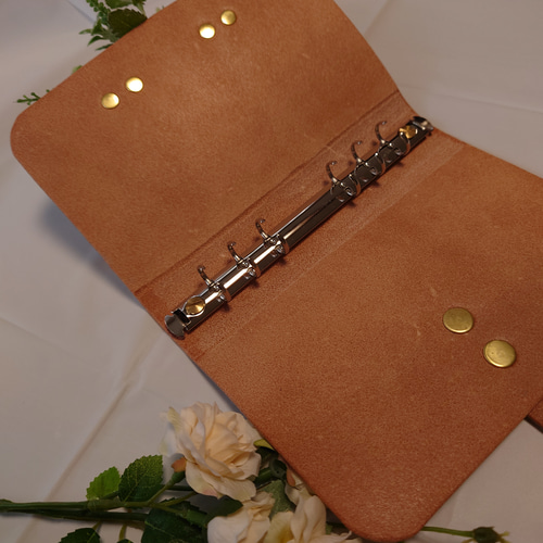 真鍮と本革のシステム手帳 差し込みベルト式】 バイブルサイズ ナロー