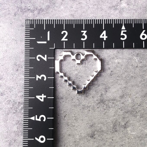 6個/モザイクハートチャーム シルバー ロジック CH144 チャーム