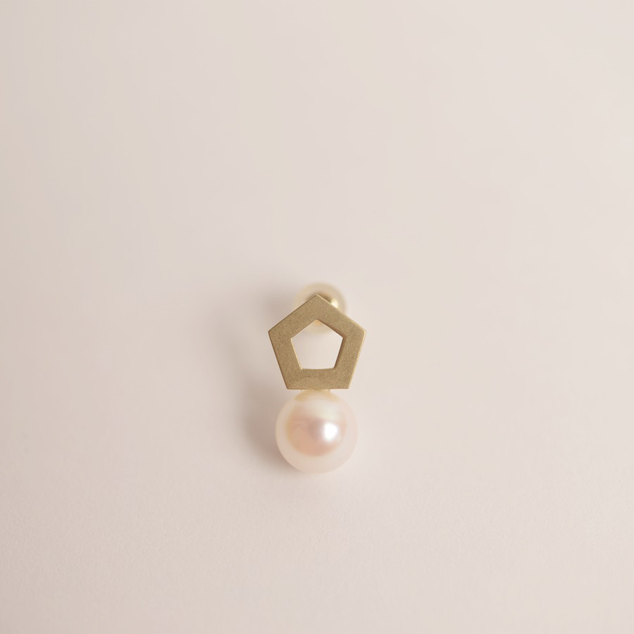 Geometry|[受注製作]Pearl pierce 五角形 (片耳)