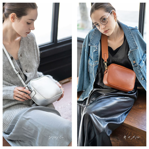 第3世代 コンパクト ショルダーバッグ スクエア ミニ 斜めがけ モカ