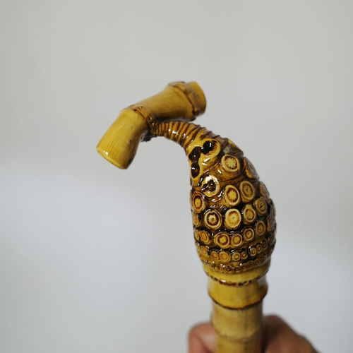 竹杖②_根頭ストレート 竹根鞭細工 漆塗り ねぶち 希少 国産 破竹根付 竹杖②_根頭ストレート 竹根鞭細工 漆塗り ねぶち 希少 国産 破竹根付