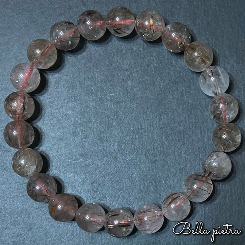 レッドルチル パワーストーンブレスレット 内径約15.5cm パワーストーン 赤