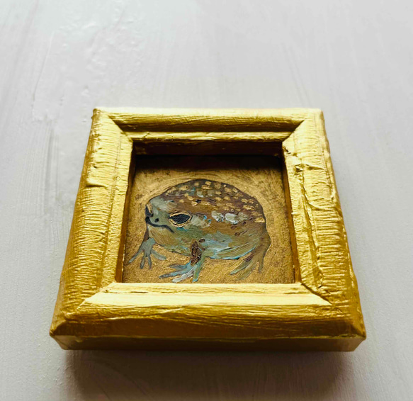 縁起物絵画「世界一可愛い蛙」絵画・原画・油彩・壁掛け その他