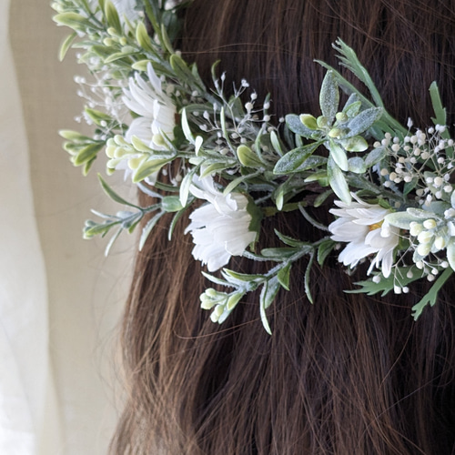 ウエディング＊* マーガレットの花冠 ヘッドドレス（ウェディング