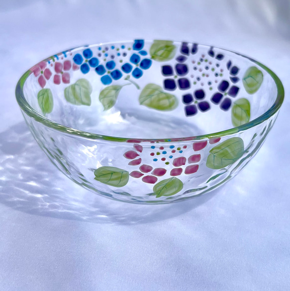 紫陽花　ガラス鉢　中サイズ 3枚目の画像
