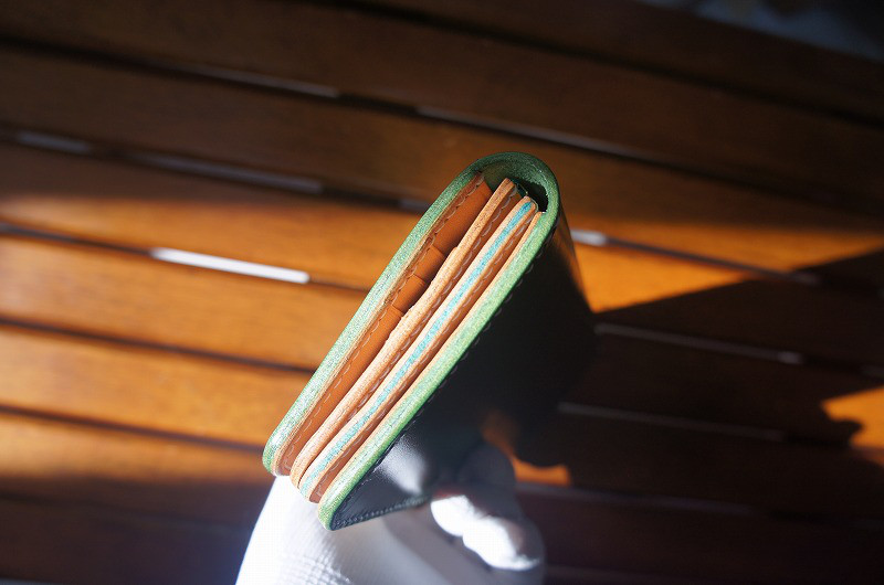 【受注製作】【送料無料】ルガトショルダーのロングウォレット【パロットグリーン】革財布