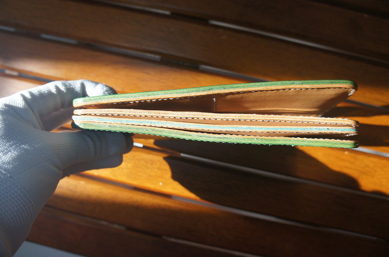 【受注製作】【送料無料】ルガトショルダーのロングウォレット【パロットグリーン】革財布