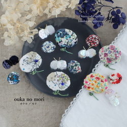Ortensia&Papillon ブローチ3種｜アジサイと蝶｜LIBERTY｜オウカノモリ/ouka no mori 7枚目の画像