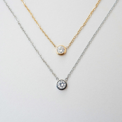 CZダイヤネックレスセット ゴールド サージカルステンレス 金属 CZダイヤネックレスセット ゴールド サージカルステンレス 金属