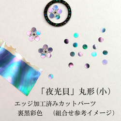 夜光貝」螺鈿細工の丸形／カット貝アクセサリーパーツ（小）35枚