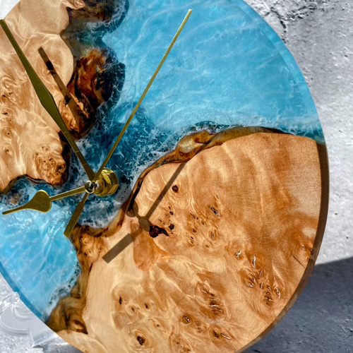 circle clock ウッドレジン 時計 掛け時計・置き時計 oceanliberty