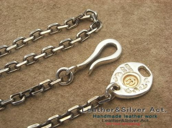 細角 シルバー925燻しチェーンスターリングシルバー 金具 ネックレス
