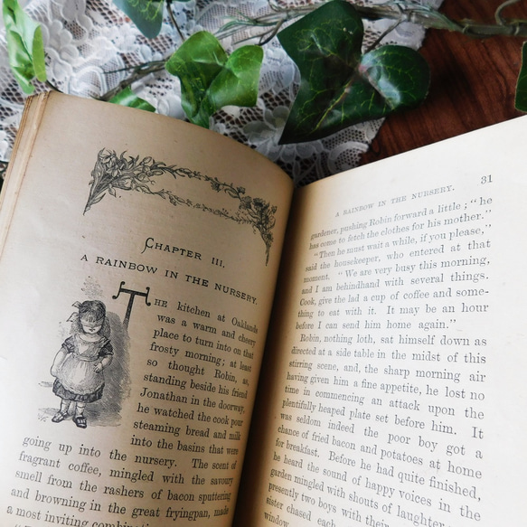 *゜+ 19世紀　洒落た英国のクリスマス物語　アンティークブック　ヴィンテージ本　洋書　古書　アンティーク　インテリア　 9枚目の画像