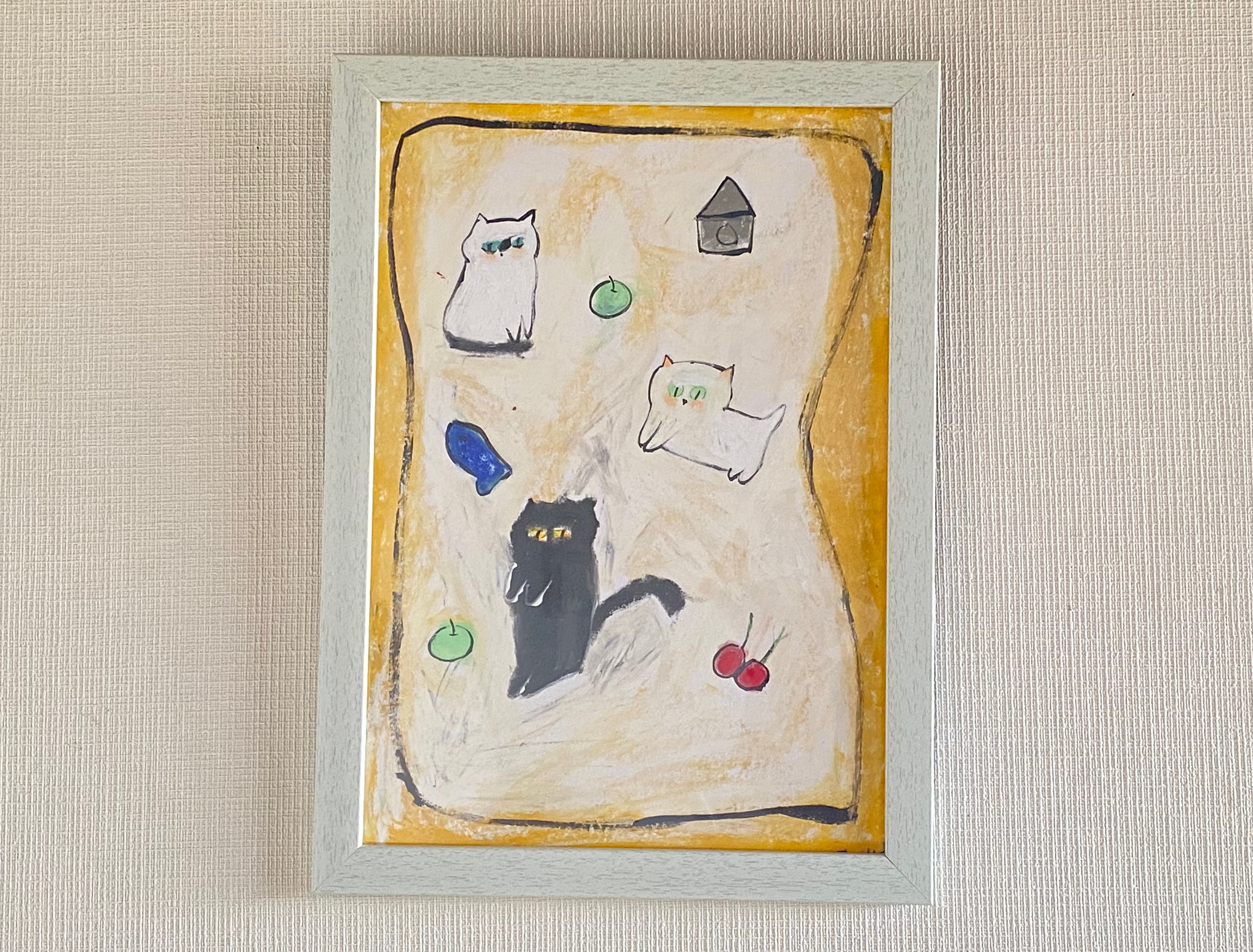 絵画。原画☆キャンバスF20【子猫たちのソファーでの幸せな瞬間に属する】 絵画。原画☆キャンバスF20【子猫たちのソファーでの幸せな瞬間