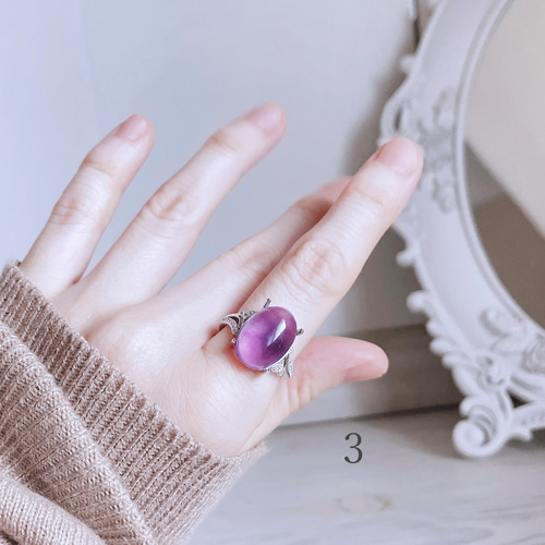 silver925 フローライト リング ＊ 指輪 天然石 フリーサイズ 蛍石