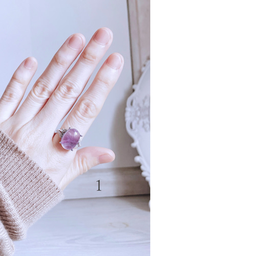 在庫限り‼ silver925 大粒 フローライト リング ＊ 指輪 天然石