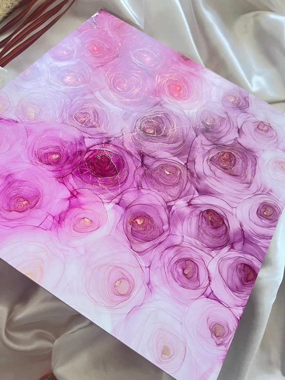 アルコールインクアート パネル S3【世界に一つだけのアート】Rose 7枚目の画像