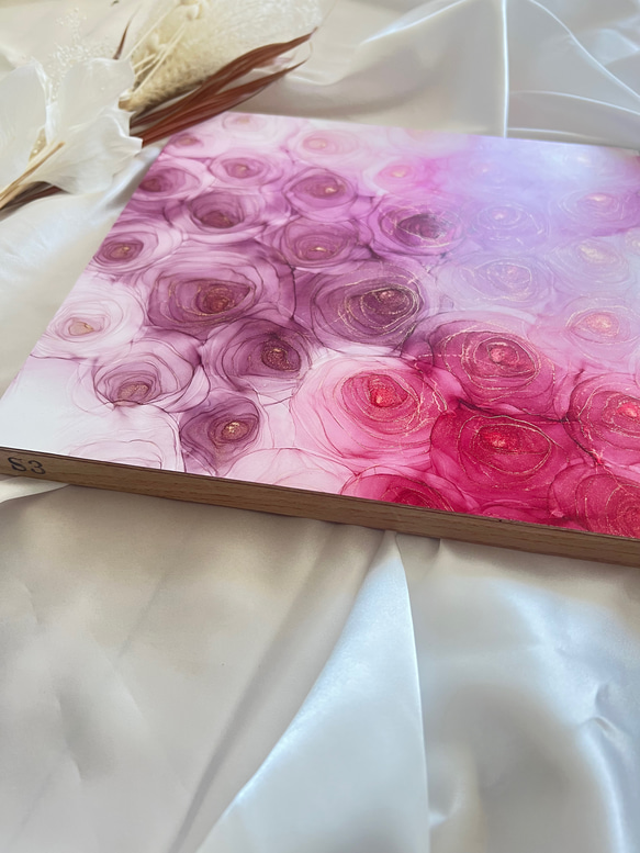 アルコールインクアート パネル S3【世界に一つだけのアート】Rose 8枚目の画像
