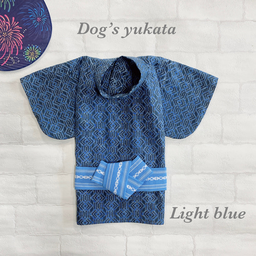 犬の浴衣✨犬用本格本染浴衣 わんこ浴衣 カーキ×水色 犬服