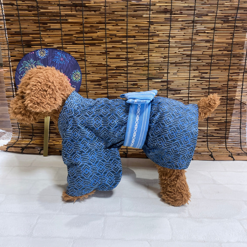 Sale!犬の浴衣✨犬用本格本染浴衣 茄子紺 M わんこ浴衣 犬の浴衣✨犬用本格本染浴衣 紺×白 わんこ浴衣 ペット服