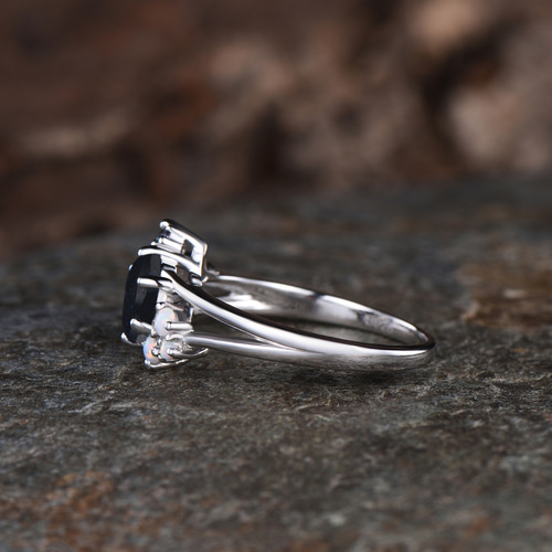 ブルーストーン リング K10 K10ホワイトゴールドブルームーンストーンリング(RFR572-001