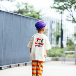 kids border pants【orange】 2枚目の画像