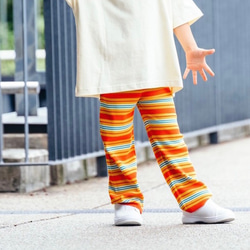 kids border pants【orange】 1枚目の画像