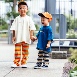 kids border pants【navy】 6枚目の画像